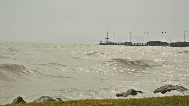 Extreme wind storm at Lake Balaton, Hungary