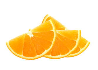 fresh orange slices isolated on white