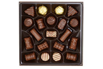 top view assorted box chocolates
