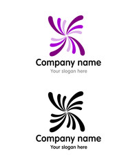 Logo purple splashes from the center