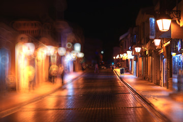 Fototapeta na wymiar background blur bokeh city lights night