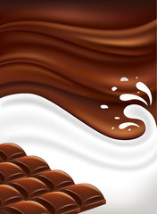 chocolate background with chocolate tables