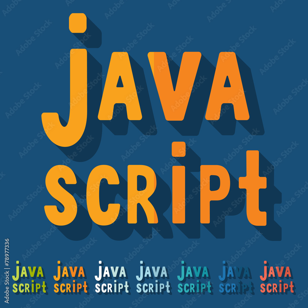 Aufkleber flat design. java script