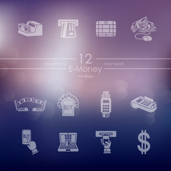 Set of e-money icons