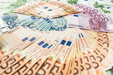 Fototapeta na wymiar paper money euro. background of banknotes