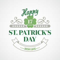 Typography St. Patricks Day. Vector illustration