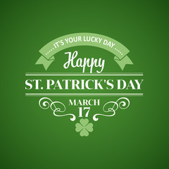 Typography St. Patricks Day. Vector illustration