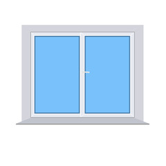 plastic window on white background