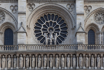 facade of the cathedral Notre Dame de Paris