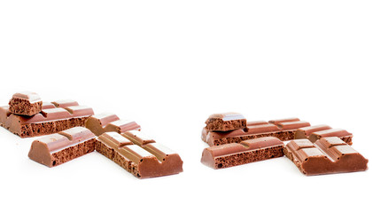 Pieces of tile porous milk chocolate