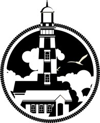 Naklejka premium lighthouse emblem