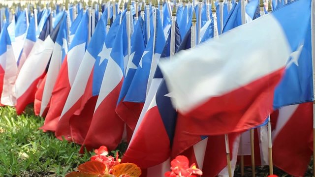 American Flag and Texas Decorations on Memorial Day