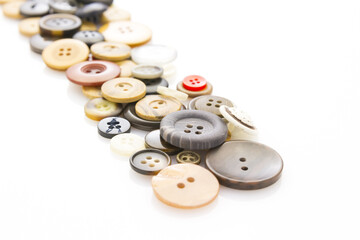 buttons on white