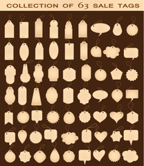 Collection of 63 sales Blank tags. vector illustration