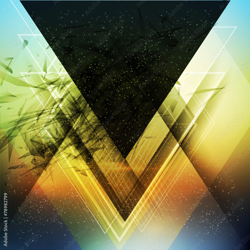 Wall mural abstract triangle future vector background