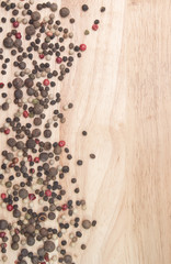 pepper on the background of wooden boards