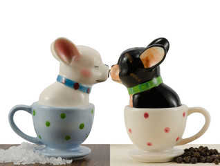 Salt and pepper shakers french bulldog