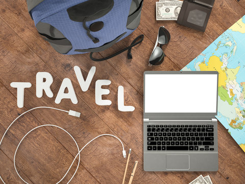 Travelling mockup business template.