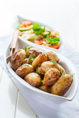 Rustic oven baked potatoes