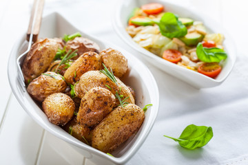 Rustic oven baked potatoes