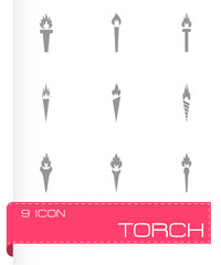 Vector torch icon set