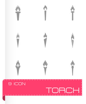 Vector torch icon set