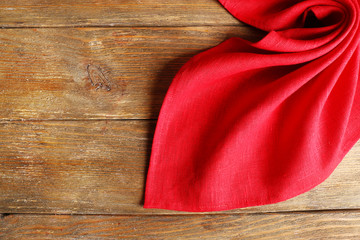 Napkin on wooden table