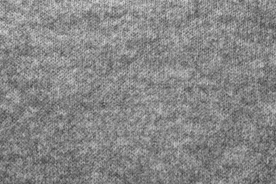 Texture of gray knitted wool fabric