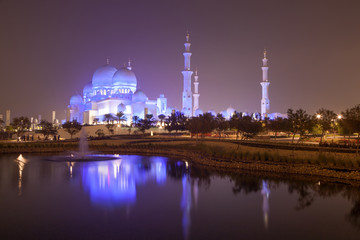 Fototapeta na wymiar Sheikh Zayed Mosque at night. Abu Dhabi, UAE