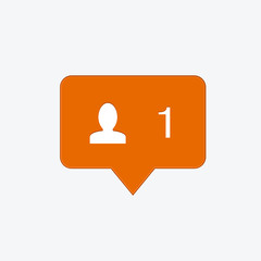 vector modern follow orange icon
