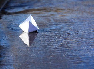 White Paper Boat Sailing