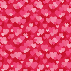 seamless love hearts background in pink and red