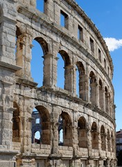 Obraz premium Detail of ancient Roman amphitheater in Pula, Croatia