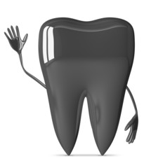 Metallic tooth waving hand