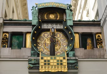 Fotobehang Anker clock on street in Vienna Austria © irishmaster