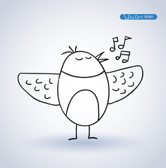 Bird hand drawn. vector illustration.