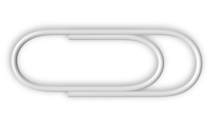 White paper clip isolated