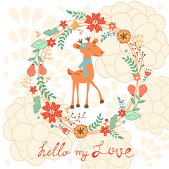 Hello my love card with deer