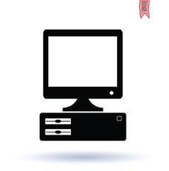 pc deskptop icon, vector illustration.