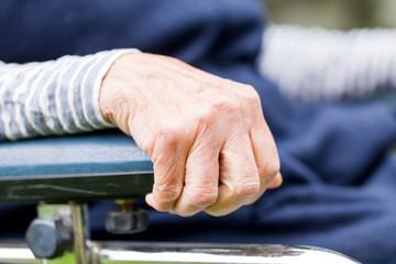 Elderly womans hand