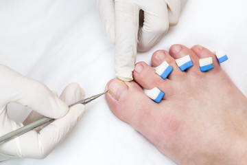 process of pedicure at beauty salon