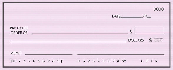 Blank pink check