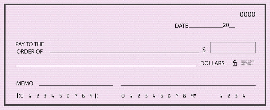 Blank pink check