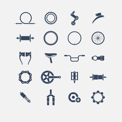 bicycle parts icons