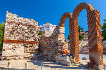Ruined church in old Nessebar town, Bulgaria