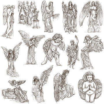Some guardian angel sketches | Amra Art