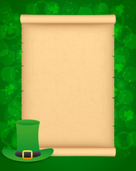 St Patrick's day background with parchment