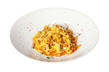 pasta on a white plate