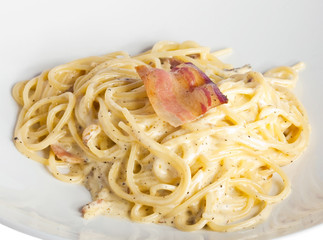pasta on a white plate