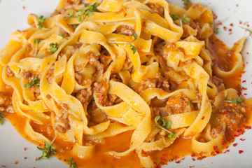 pasta on a white plate